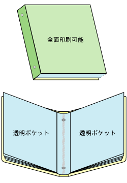 色紙用のクリアポケット付き紙製バインダー